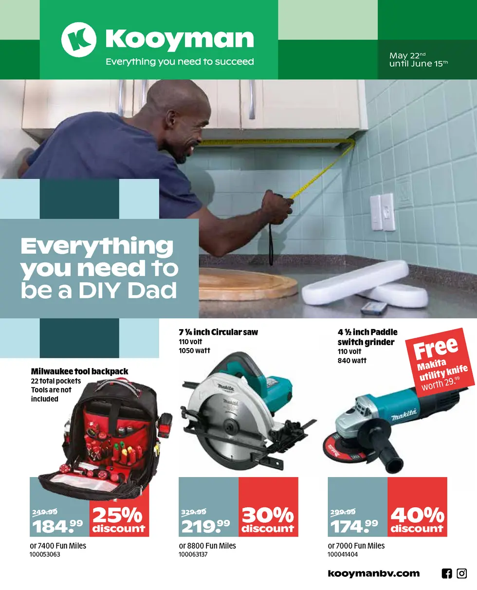 May 22nd until June 15th  Everything you need to be a DIY Dad 7 1 4 inch Circular saw 110 volt 1050 watt  4 1 2 inch Paddl...